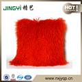 Dyed Decorative Long Hair Mongolian Lamb Fur Cushion